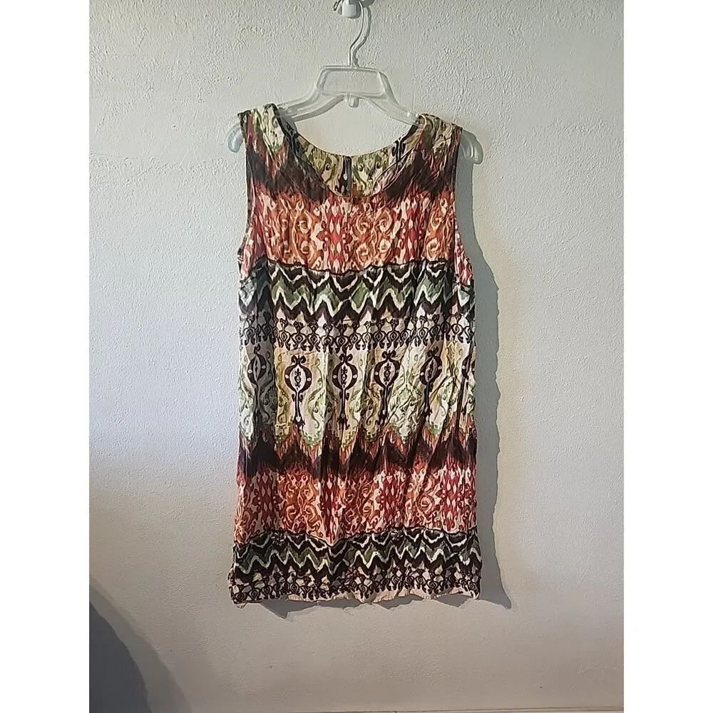 RK Originals Sleeveless Dress BOHO Hippie Summer Spring Size 18 Short Mini